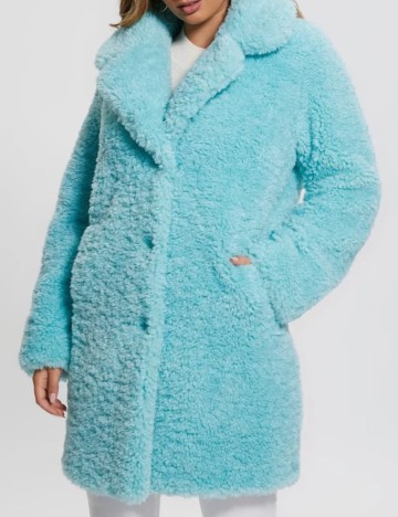 Haină De Blană Guess, turcoaz