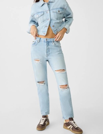 Jeans Stradivarius, albastru