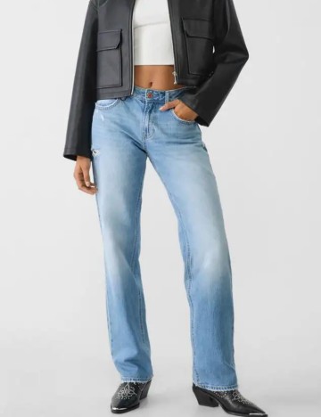 Jeans Stradivarius, albastru