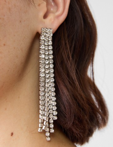 Cercei Stradivarius, argintiu