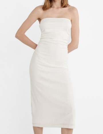 Rochie midi Stradivarius, alb