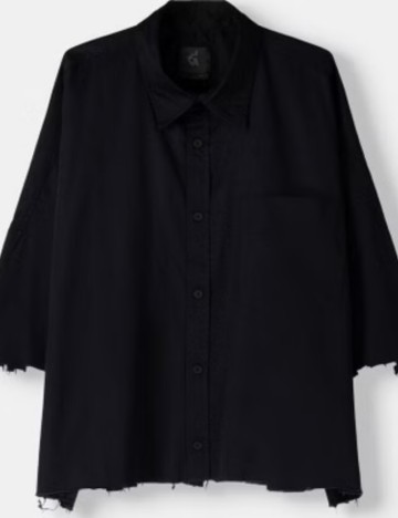 Cămașă cu m&acirc;necă scurtă Bershka, negru