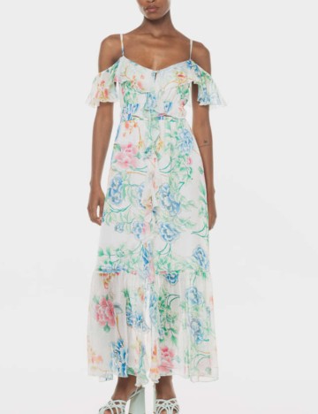 Rochie midi Guess, alb