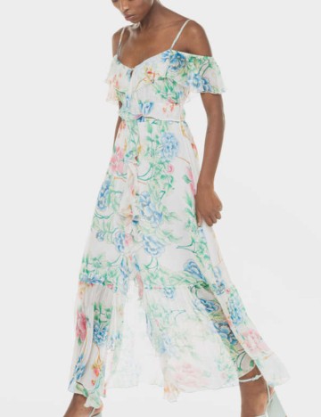 Rochie midi Guess, alb