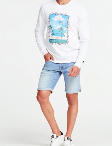 Pantaloni scurți de blugi Guess, albastru