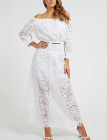 Fustă maxi Guess, alb
