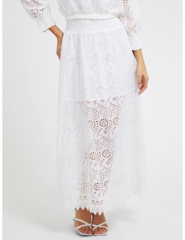 Fustă maxi Guess, alb