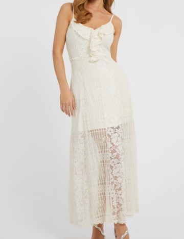 Rochie maxi Guess, crem