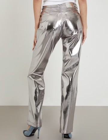 Pantaloni Guess, argintiu