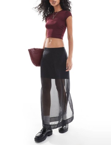 Fustă maxi Stradivarius, negru