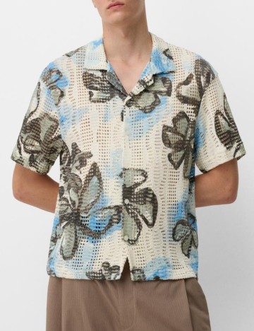 Cămașă cu m&acirc;necă scurtă Bershka, mix culori