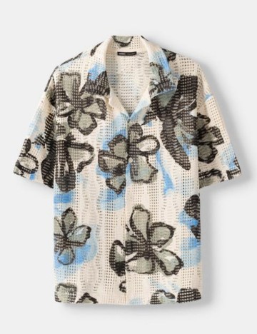 Cămașă cu m&acirc;necă scurtă Bershka, mix culori