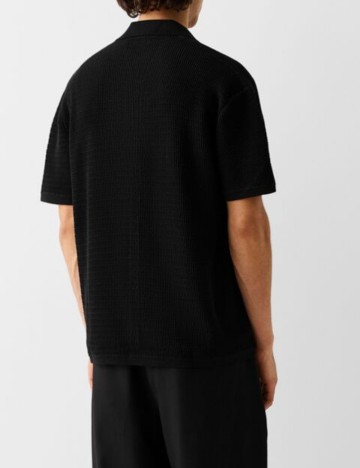 Cămașă cu m&acirc;necă scurtă Bershka, negru