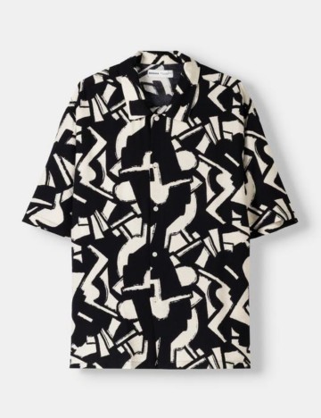 Cămașă cu m&acirc;necă scurtă Bershka, mix culori