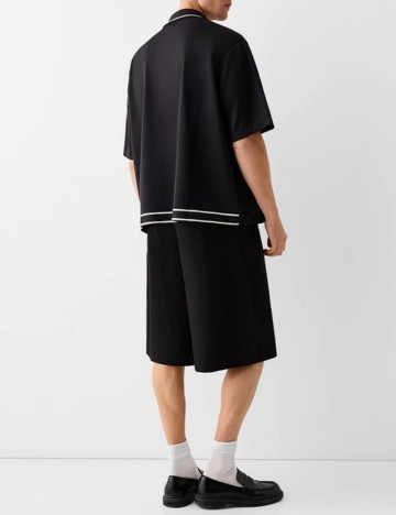 Cămașă cu m&acirc;necă scurtă Bershka, negru