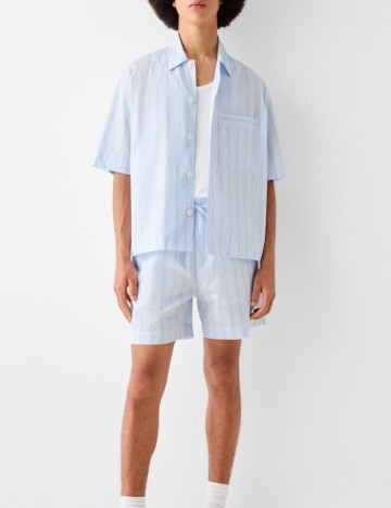 Cămașă cu m&acirc;necă scurtă Bershka, mix culori