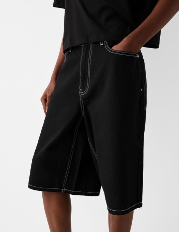 Pantaloni scurți Bershka, negru