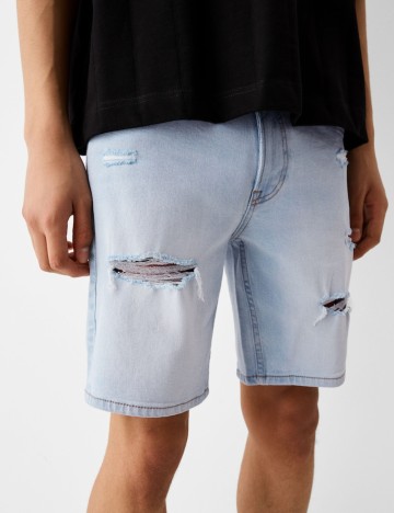 Pantaloni scurți Bershka, albastru