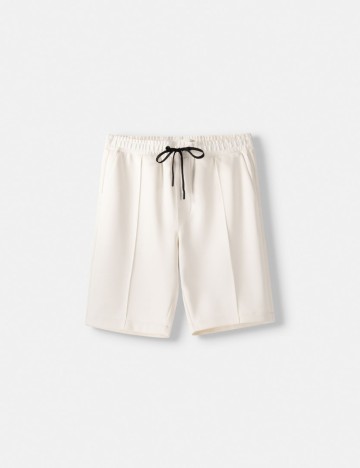 Pantaloni scurți Bershka, crem