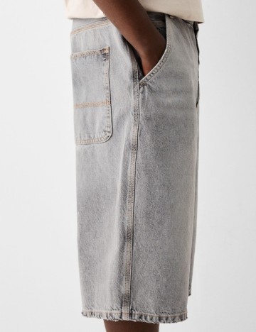 Pantaloni 3/4 Bershka, gri