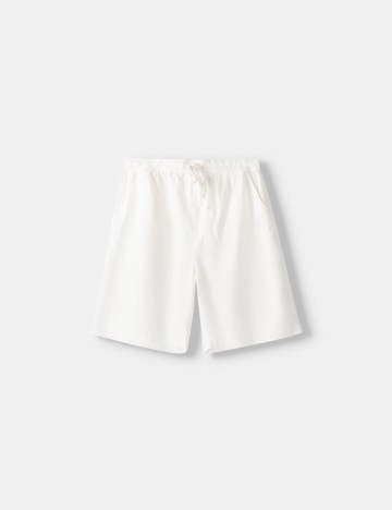 Pantaloni scurți Bershka, alb