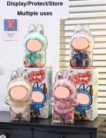 Husă de protecție pentru figurina Labubu Shein, transparent