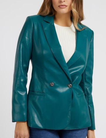 Sacou imitație de piele Guess, verde