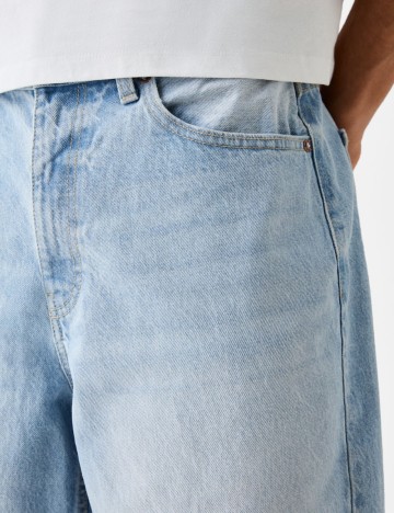 Pantaloni 3/4 Bershka, albastru