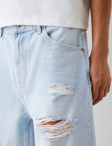 Pantaloni scurți Bershka, albastru