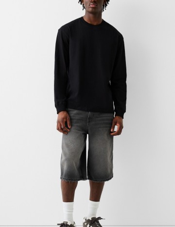 Pantaloni scurți Bershka, negru