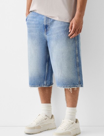 Pantaloni scurți Bershka, albastru