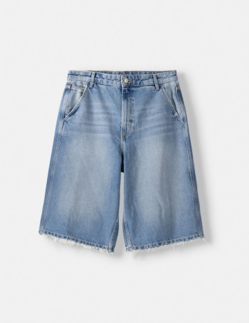 Pantaloni scurți Bershka, albastru