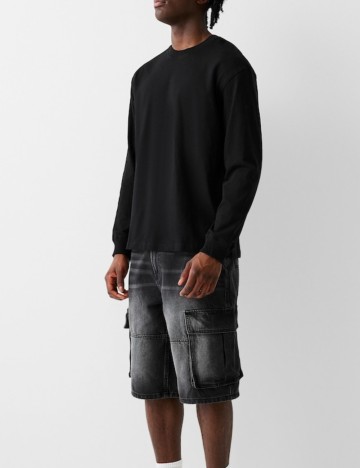 Pantaloni scurți Bershka, negru