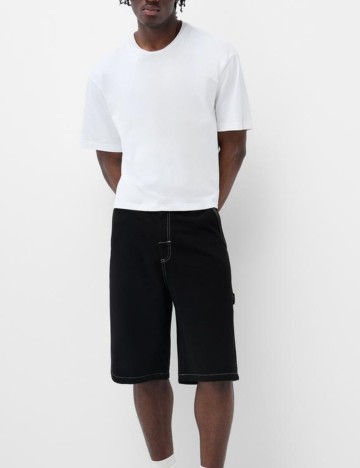 Pantaloni scurți Bershka, negru