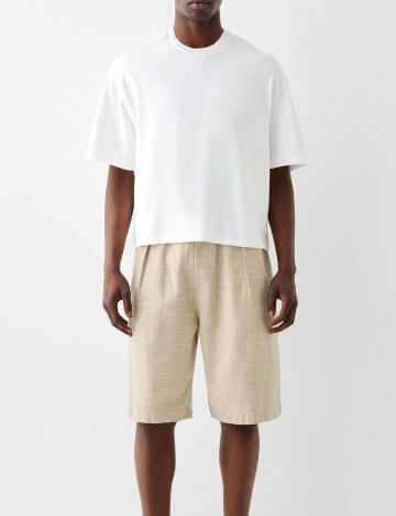 Pantaloni scurți Bershka, bej