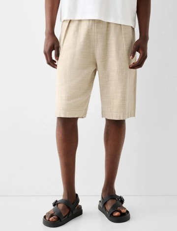Pantaloni scurți Bershka, bej