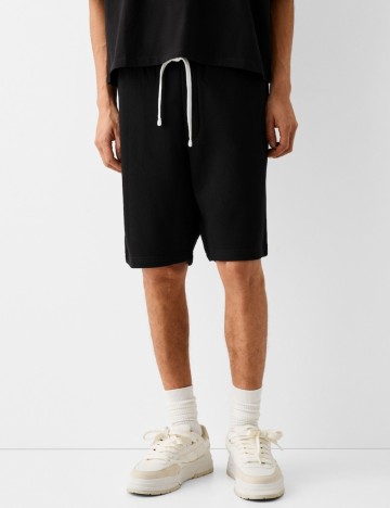 Pantaloni scurți Bershka, negru