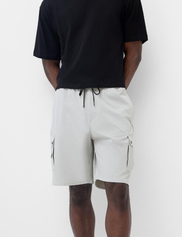 Pantaloni scurți Bershka, gri