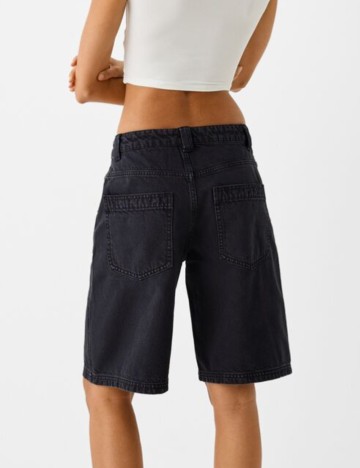 Pantaloni scurți de blugi Bershka, negru