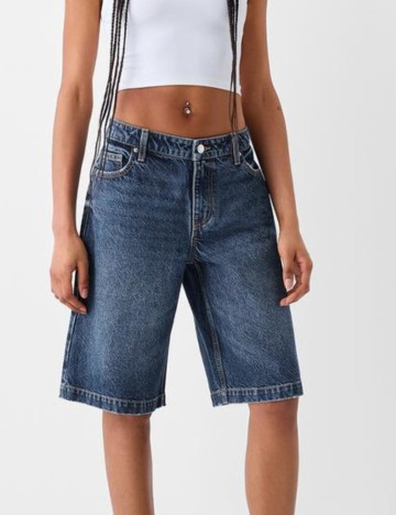 Pantaloni scurți de blugi Bershka, albastru