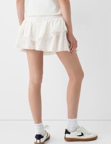 Fustă Pantalon Bershka, alb