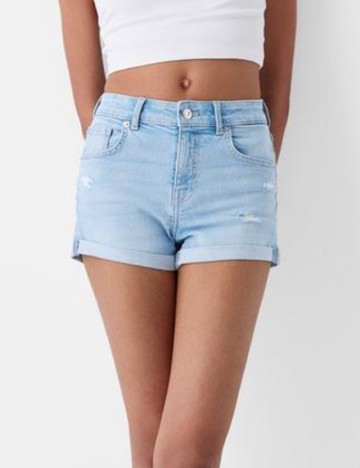Pantaloni scurți de blugi Bershka, albastru