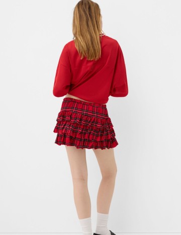 Fustă Pantalon Bershka, roșu