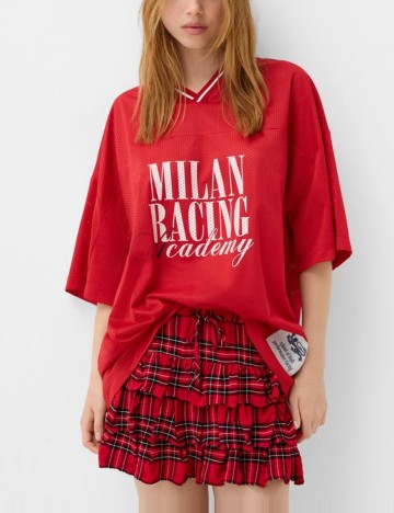 Fustă Pantalon Bershka, roșu