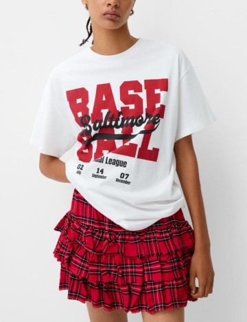 Fustă Pantalon Bershka, roșu