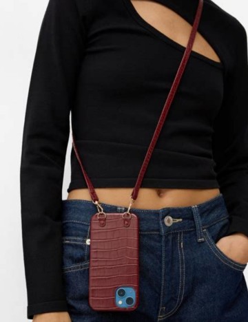 Husă iPhone Bershka, vișiniu