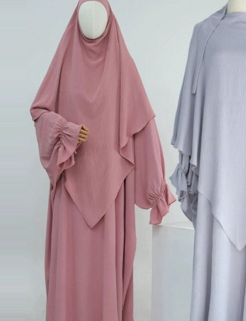 Set Rochie si Hijab Shein, roz