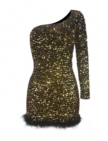 Rochie mini Shein, auriu