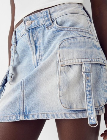 Fustă de blugi Bershka, albastru