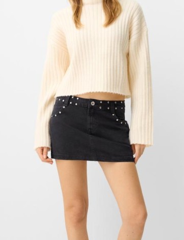 Fustă de blugi Bershka, negru